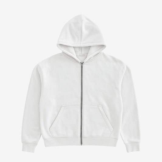 KLIMEK | BEATER – ZIPHOODIE WHITE